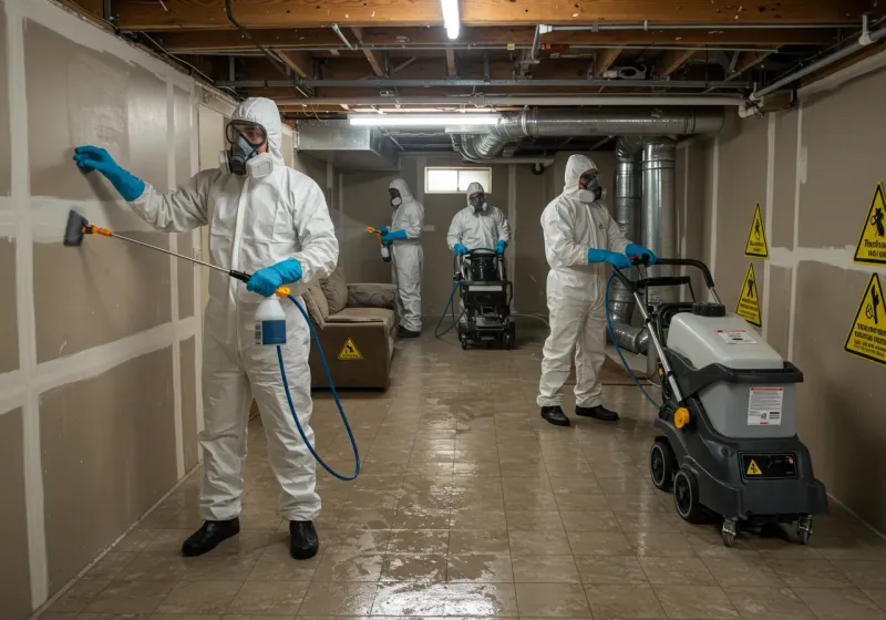 Basement Moisture Removal and Structural Drying process in Auburn, KY
